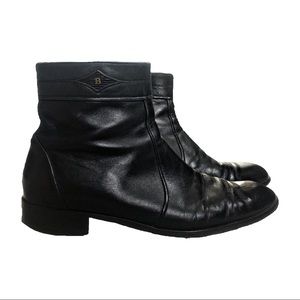 Bally Black Leather Designer Ankle Boots